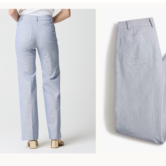 Jcrew Light Blue Stripe High-Waisted Pants - Picture 2 of 4